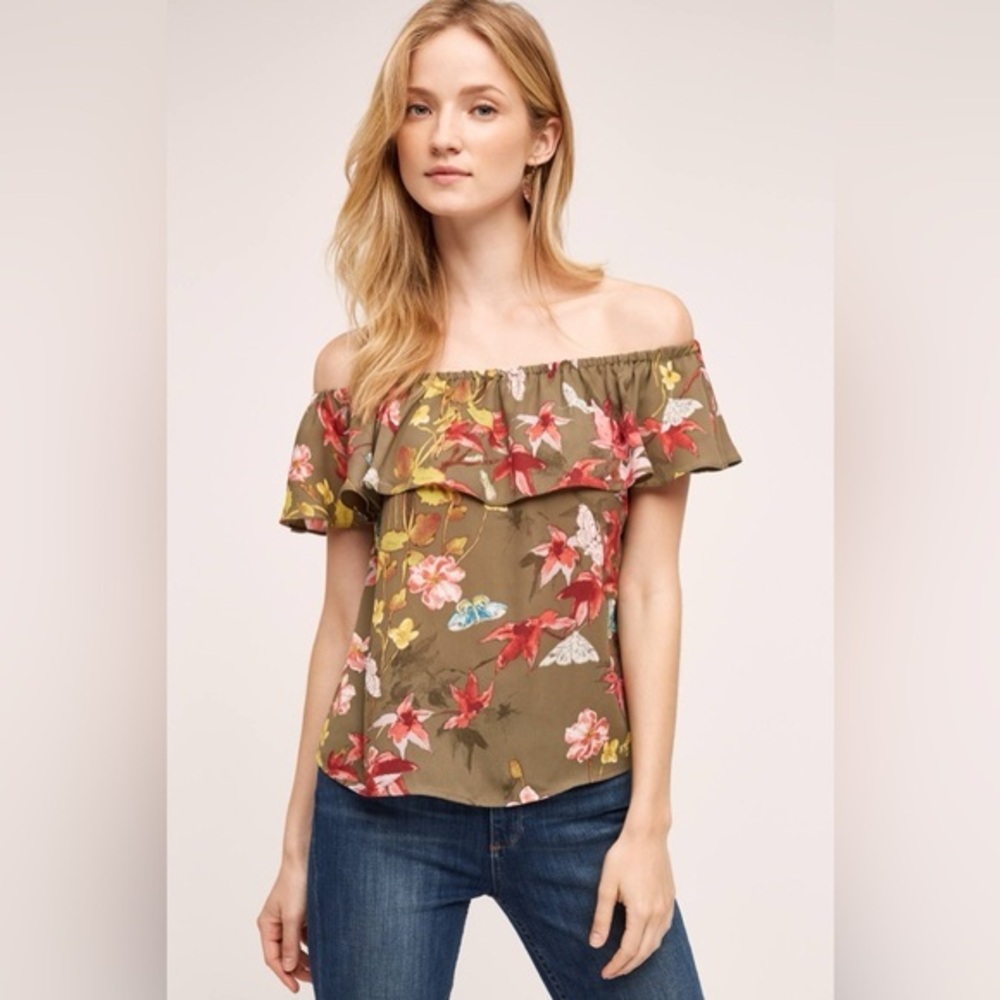 ANTROPOLOGÍE MAEVE Vallita Off-The-Shoulder Blouse Size S